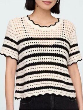 GAP Striped Crochet Top